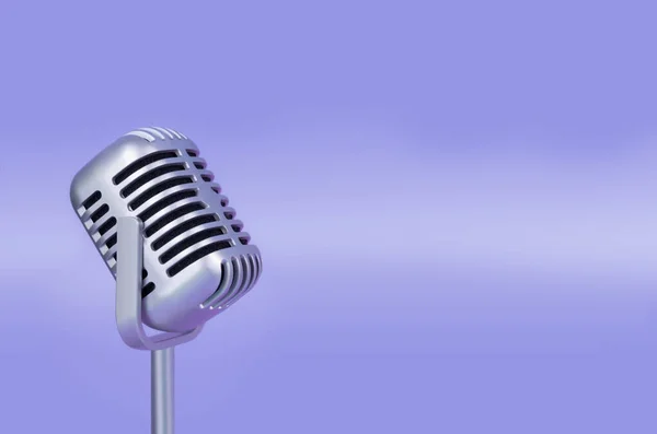 Mikrofon Retro Przestrzenią Kopiowania Dźwięk Stara Koncepcja Technologii — Zdjęcie stockowe
