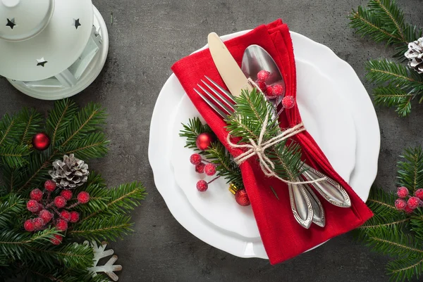 Christmas table setting — Stock Photo, Image