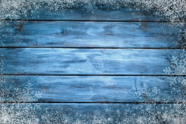 Winter wooden background — Stock Photo, Image