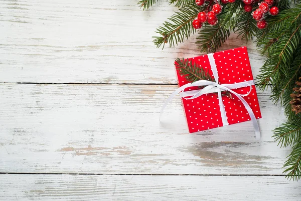 Christmas red gift box. — Stock Photo, Image