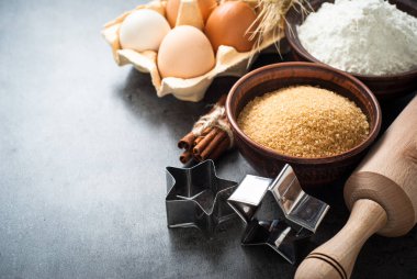 Pişirme yemek pişirmek için malzemeler.