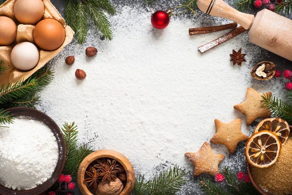 Ingredients for cooking christmas baking. — Stock Photo, Image