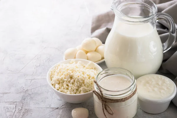 Selecção dos produtos lácteos — Fotografia de Stock