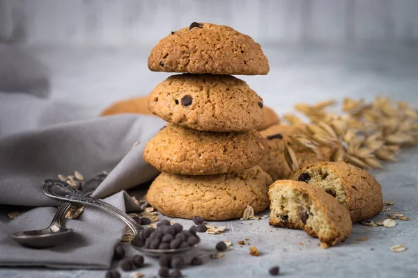 A stack of cookies with oatmeal — Stock Photo, Image