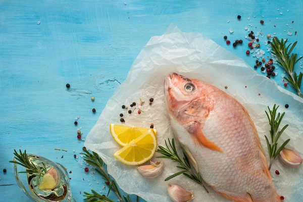 Fresh raw fish tilapia. — Stock Photo, Image