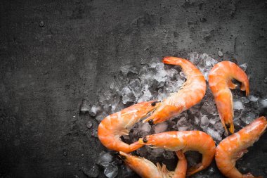 Taze karides karides buz.