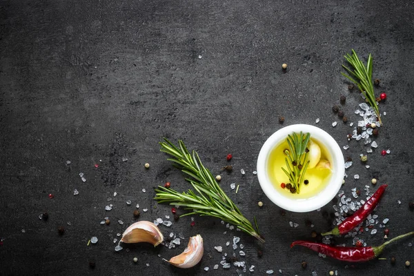 Selección de especias hierbas y verduras . — Foto de Stock