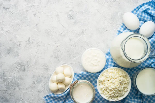 Selecção dos produtos lácteos — Fotografia de Stock