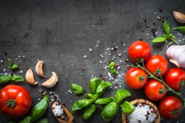 Yemek yapmak için malzemeler.