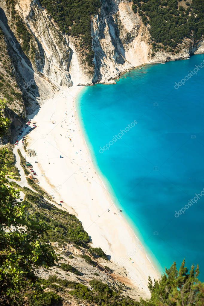 Myrtos bay and beach on Kefalonia island, Greece. 