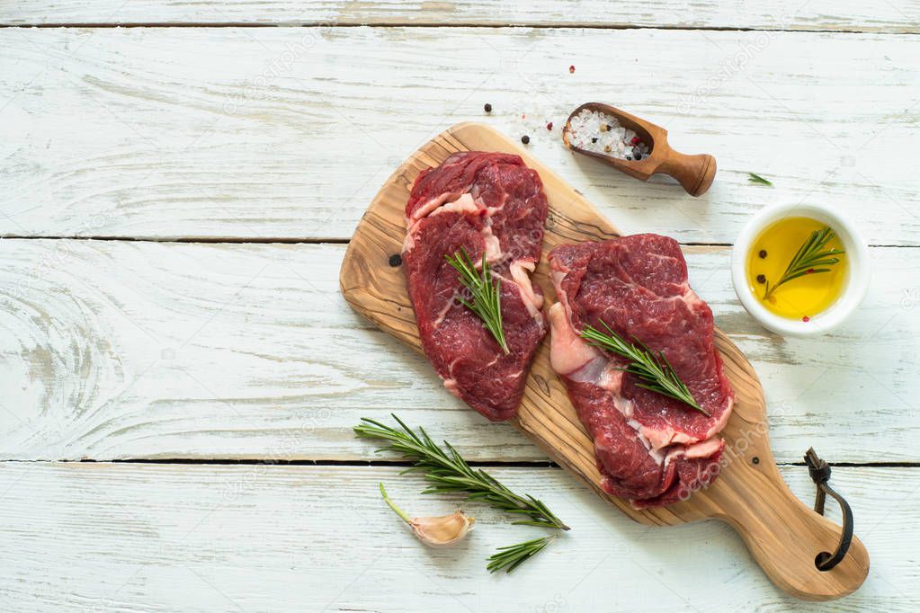 Beef steak with ingredients