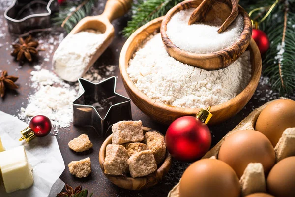 Ingredienti per cucinare la cottura di Natale — Foto Stock