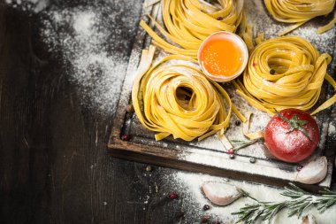 Hazırlık İtalyan makarna tagliatelle