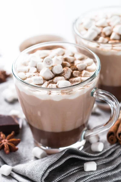 Chocolate caliente o cacao con malvavisco . — Foto de Stock