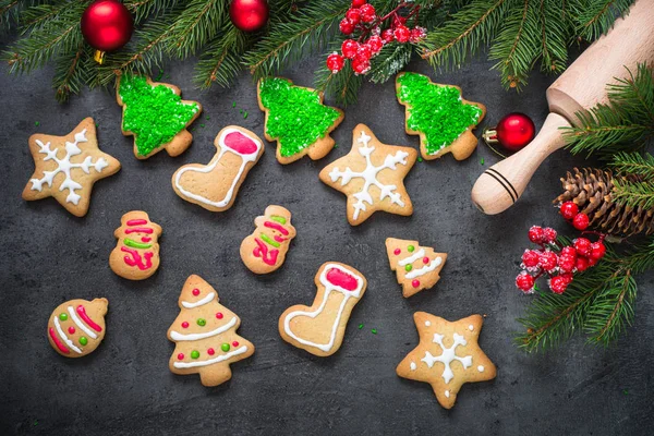 Christmas gingerbread cookies — Stock Photo, Image