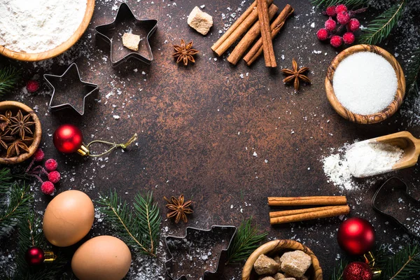 Zutaten zum Kochen von Weihnachtsgebäck — Stockfoto