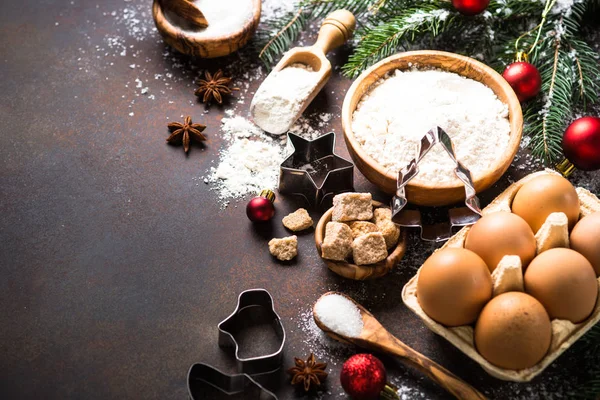 Ingredienser för matlagning jul bakning — Stockfoto