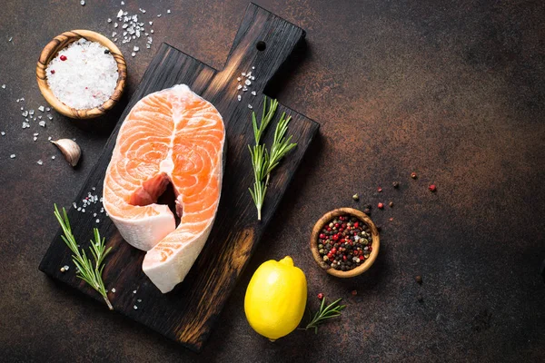 Verse zalm vis biefstuk — Stockfoto