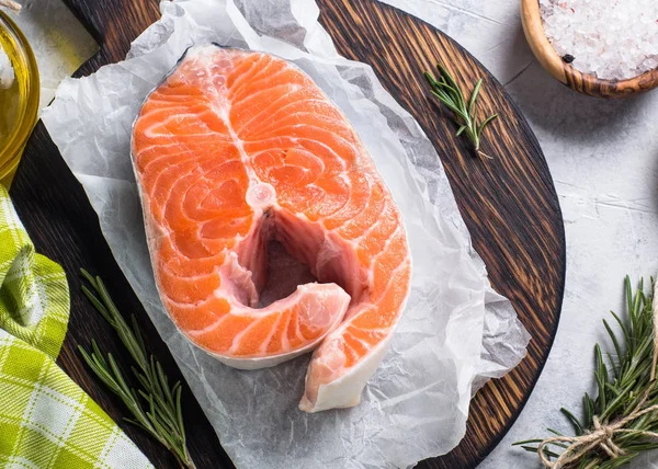 Fresh salmon fish steak — Stock Photo, Image