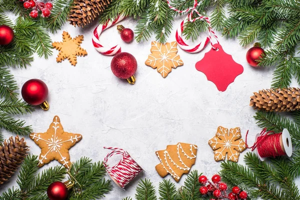 Natale pan di zenzero e decorazioni natalizie — Foto Stock