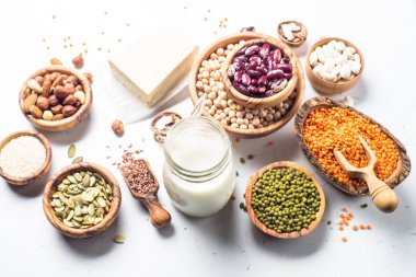 Vegan protein kaynağı. Beyaz