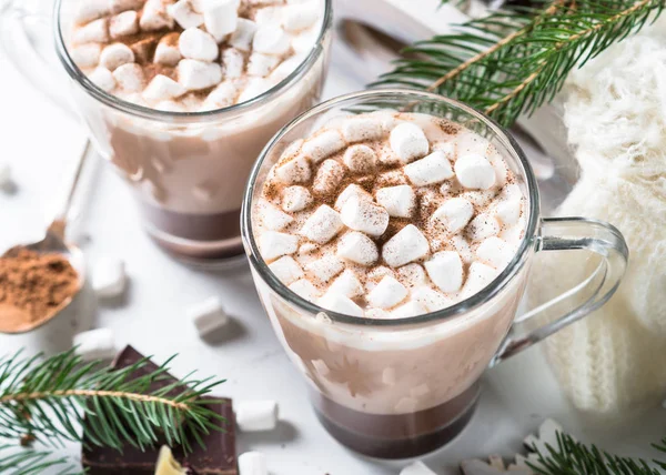 크리스마스 핫 초콜릿 이나 코코아와 마 시 멜로. — 스톡 사진