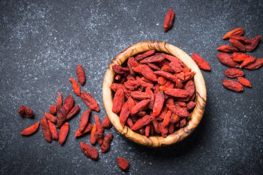 Goji meyveleri siyah.