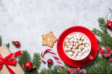 Taş masada Noel arka plan.