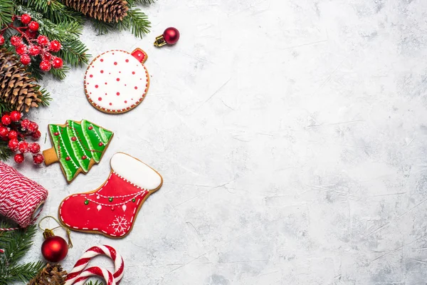Karácsonyi mézeskalács és karácsonyi dekorációk — Stock Fotó