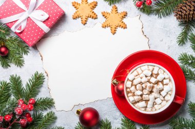 Taş masada Noel arka plan.