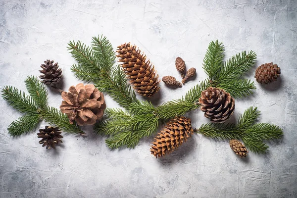 Christmas background with pine cones. — Stock Photo, Image