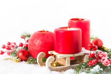 Christmas mum ve süslemeler.