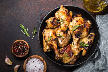 fırında tavuk Üstten Görünüm.