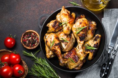 fırında tavuk Üstten Görünüm.