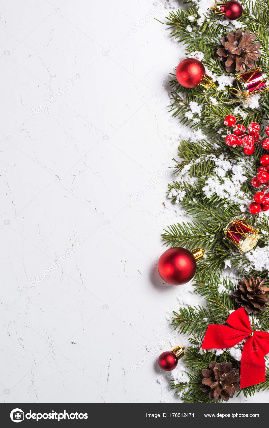 Red christmas decorations on white. Stock Photo by ©Nadianb 176512474