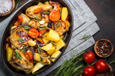 tavuk pişmiş sebze ile.