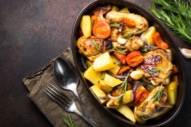 tavuk pişmiş sebze ile.