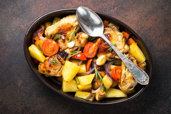 tavuk pişmiş sebze ile.