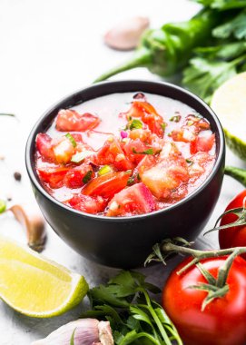 Salsa sosu Meksika yemeği.