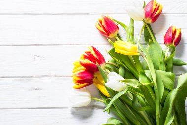 Lale Beyaz ahşap tablo. 