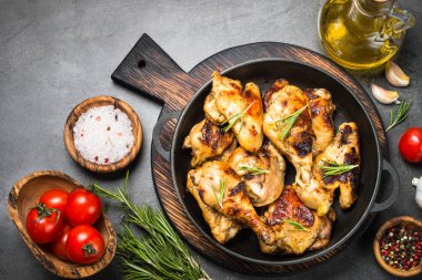 fırında tavuk Üstten Görünüm.