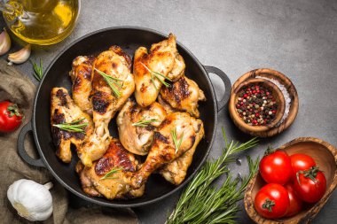 fırında tavuk Üstten Görünüm.