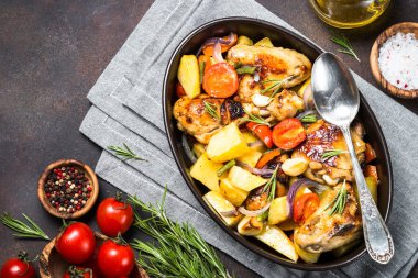 tavuk pişmiş sebze ile.