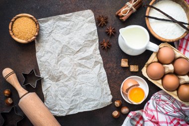 Fırın arka plan. Üstten Görünüm. 