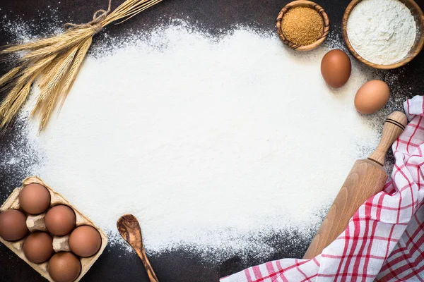 Baking background. top view.