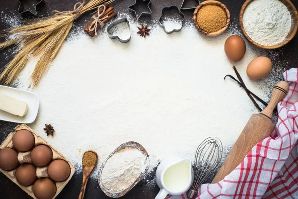 Baking background. top view.