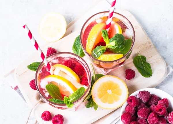 Raspberry lemonade.  Iced summer drink.