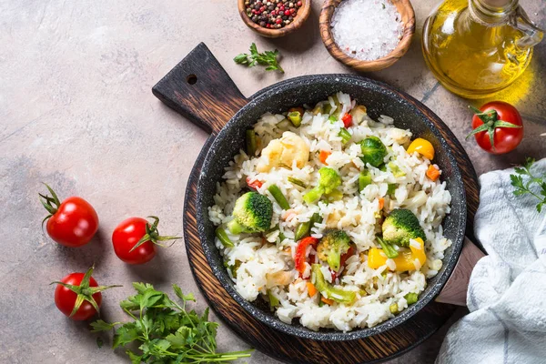 Vegetable risotto top view. — Stock Photo, Image