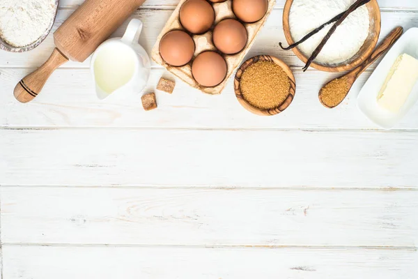 Bakning bakgrund. ovanifrån. — Stockfoto