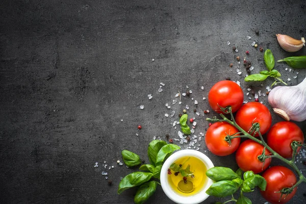 Ingrediënten voor het koken. Voedsel achtergrond bovenaanzicht. — Stockfoto